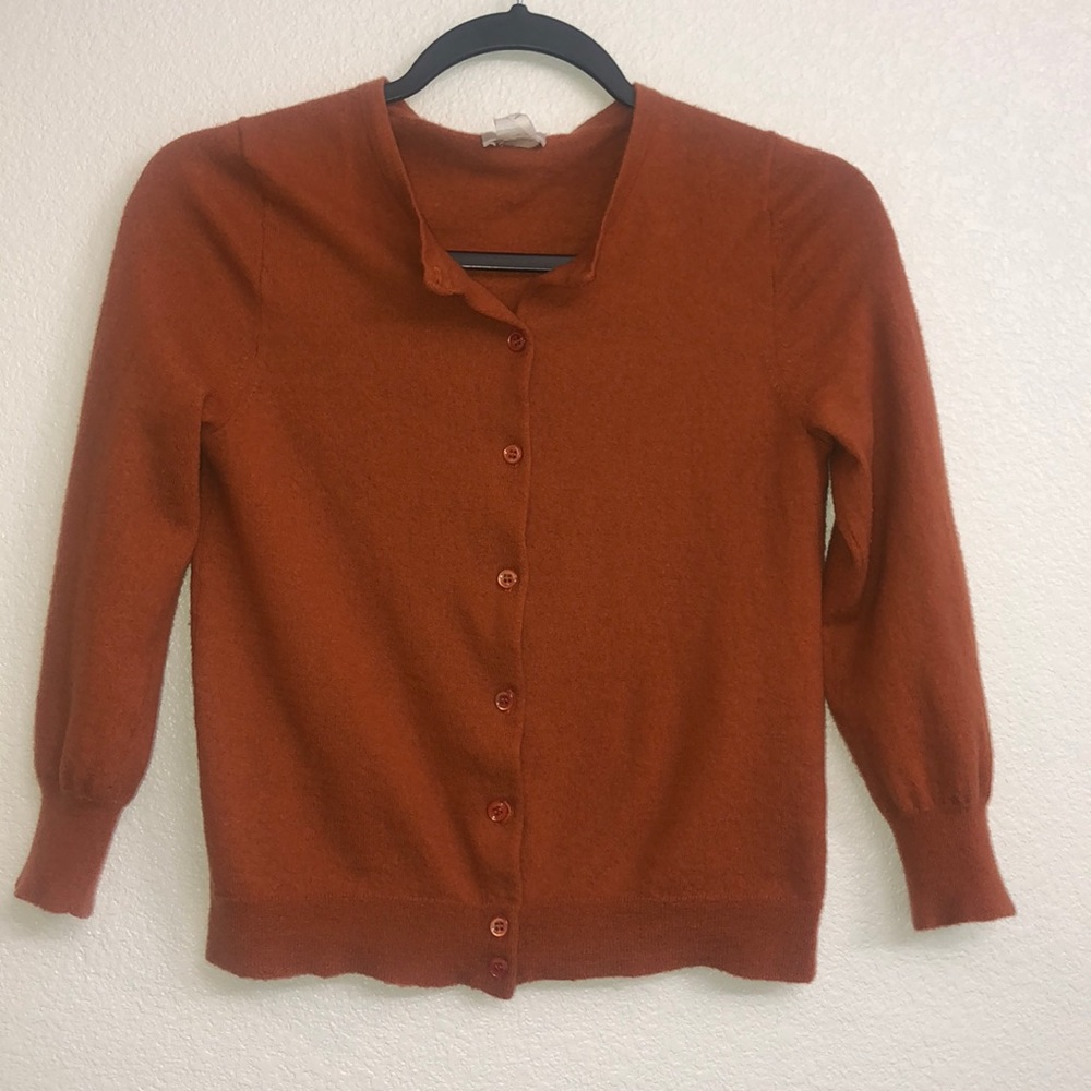 J.CREW CASHMERE BUTTON UP CARDIGAN